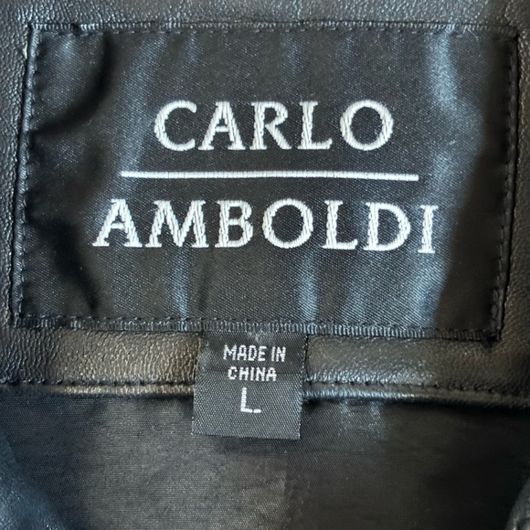 Carlo amboldi black leather trucker vintage jacket - Picture 3 of 4